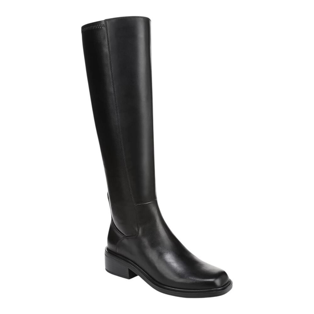 Franco Sarto Women's Gisella Leather Wide Calf Knee High Boots Black Size 8 1/2